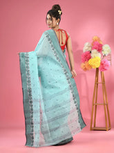 Sea Green Pure Cotton Tant Saree With Woven Designs-MA51TT43480083
